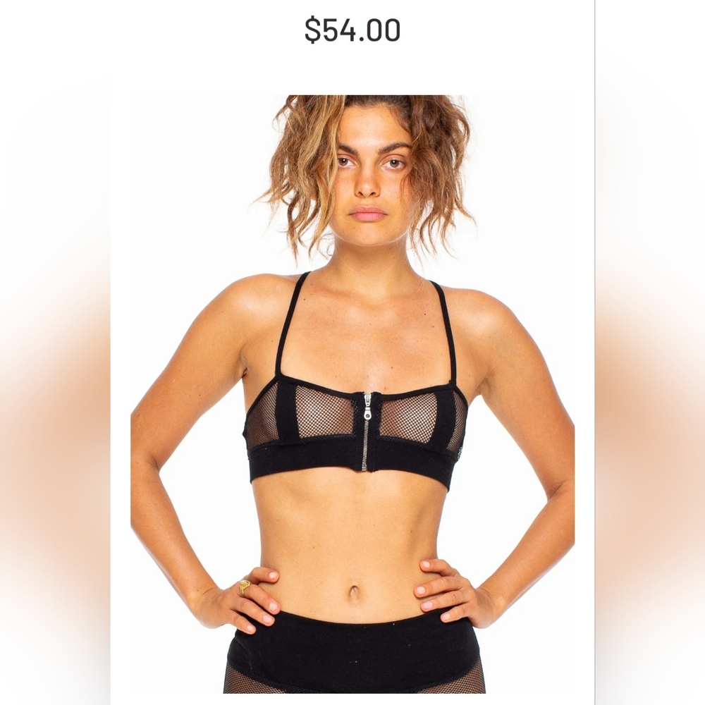NWOT Buddhaful Black Mesh Bralette
